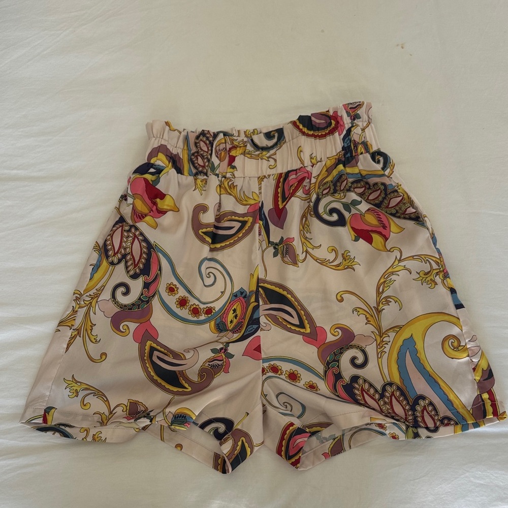 Colorful Patterned silky Shorts